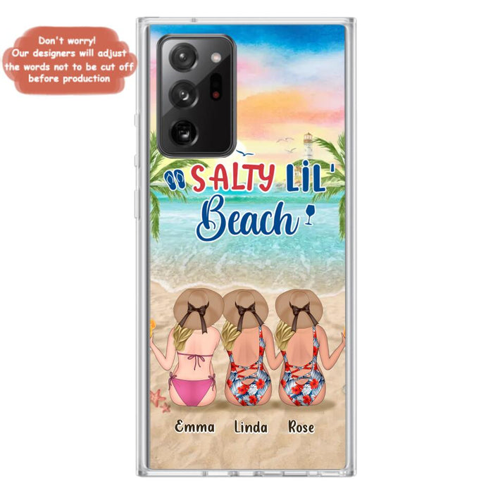 Custom Personalized Beach Girls Phone Case - Upto 3 Girls - Gift Idea For Friends/ Sisters - Salty Lil' Beach - Case For iPhone And Samsung