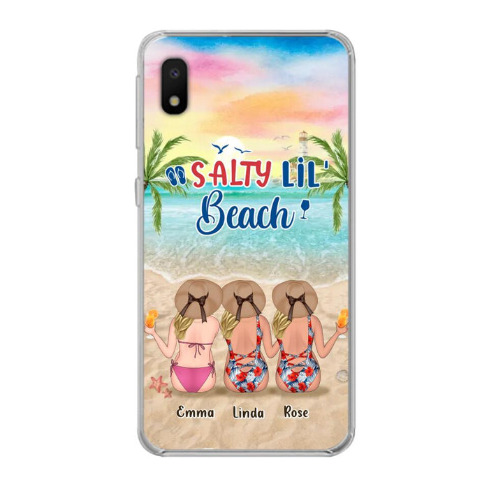 Custom Personalized Beach Girls Phone Case - Upto 3 Girls - Gift Idea For Friends/ Sisters - Salty Lil' Beach - Case For iPhone And Samsung