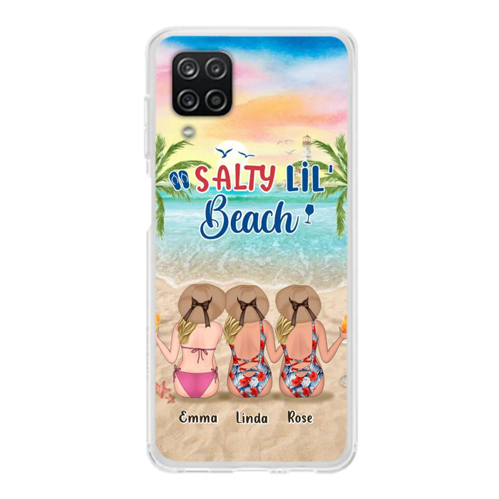 Custom Personalized Beach Girls Phone Case - Upto 3 Girls - Gift Idea For Friends/ Sisters - Salty Lil' Beach - Case For iPhone And Samsung