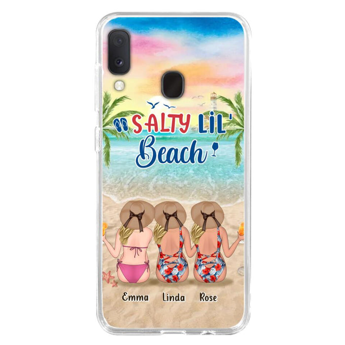 Custom Personalized Beach Girls Phone Case - Upto 3 Girls - Gift Idea For Friends/ Sisters - Salty Lil' Beach - Case For iPhone And Samsung