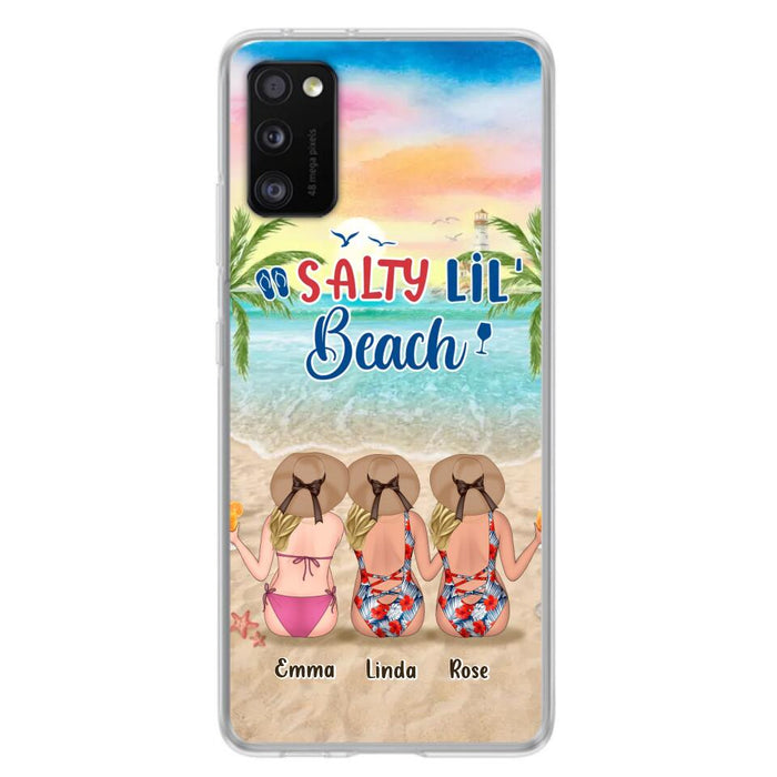 Custom Personalized Beach Girls Phone Case - Upto 3 Girls - Gift Idea For Friends/ Sisters - Salty Lil' Beach - Case For iPhone And Samsung