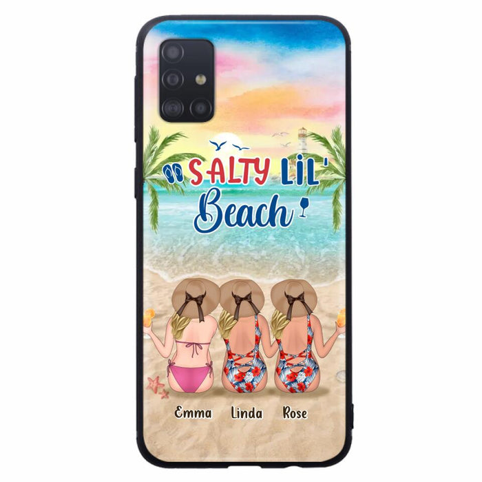 Custom Personalized Beach Girls Phone Case - Upto 3 Girls - Gift Idea For Friends/ Sisters - Salty Lil' Beach - Case For iPhone And Samsung