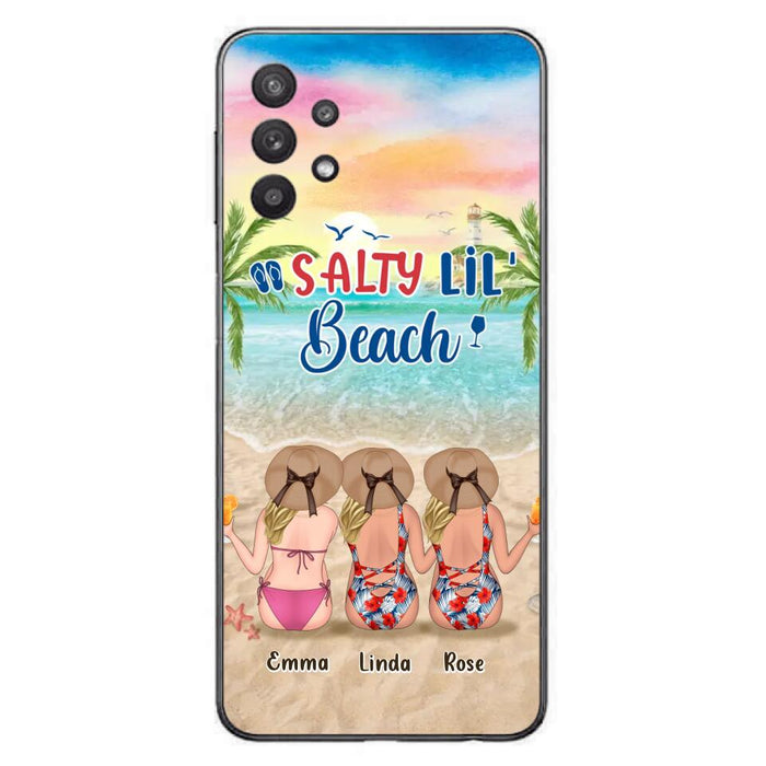 Custom Personalized Beach Girls Phone Case - Upto 3 Girls - Gift Idea For Friends/ Sisters - Salty Lil' Beach - Case For iPhone And Samsung