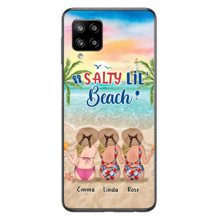 Custom Personalized Beach Girls Phone Case - Upto 3 Girls - Gift Idea For Friends/ Sisters - Salty Lil' Beach - Case For iPhone And Samsung