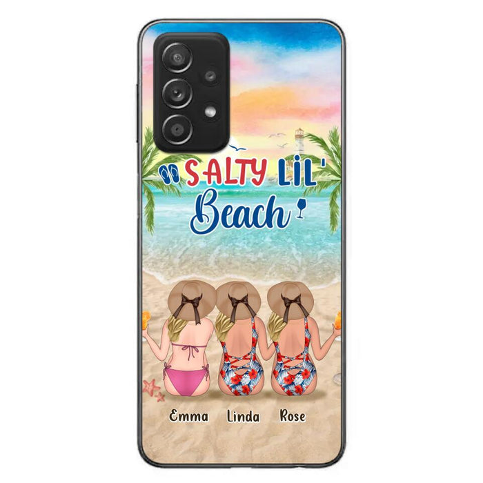 Custom Personalized Beach Girls Phone Case - Upto 3 Girls - Gift Idea For Friends/ Sisters - Salty Lil' Beach - Case For iPhone And Samsung