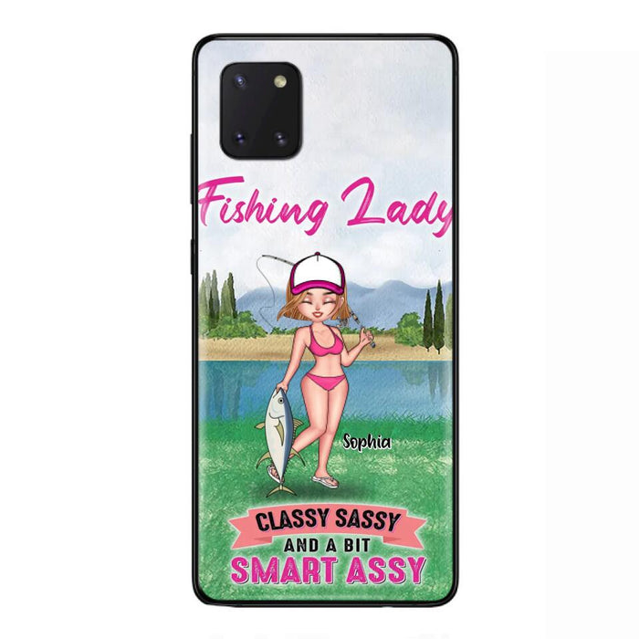 Custom Personalized Fishing Girl Phone Case - Gift Idea For Fishing Lovers - Fishing Lady, Classy Sassy And A Bit Smart Assy - Cases For iPhone & Samsung