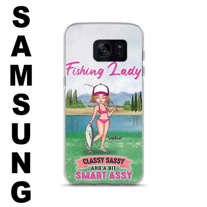 Custom Personalized Fishing Girl Phone Case - Gift Idea For Fishing Lovers - Fishing Lady, Classy Sassy And A Bit Smart Assy - Cases For iPhone & Samsung