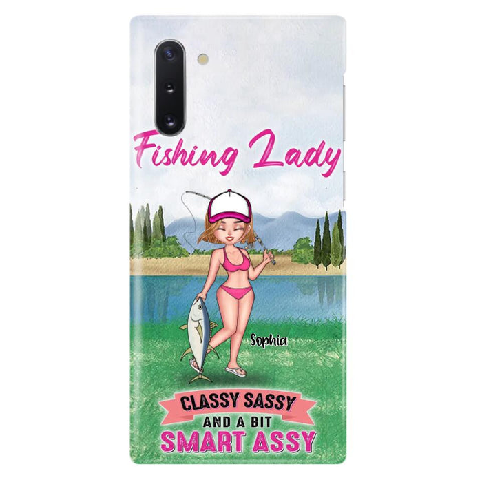 Custom Personalized Fishing Girl Phone Case - Gift Idea For Fishing Lovers - Fishing Lady, Classy Sassy And A Bit Smart Assy - Cases For iPhone & Samsung