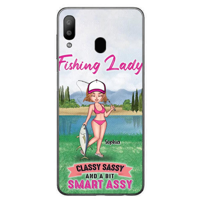 Custom Personalized Fishing Girl Phone Case - Gift Idea For Fishing Lovers - Fishing Lady, Classy Sassy And A Bit Smart Assy - Cases For iPhone & Samsung