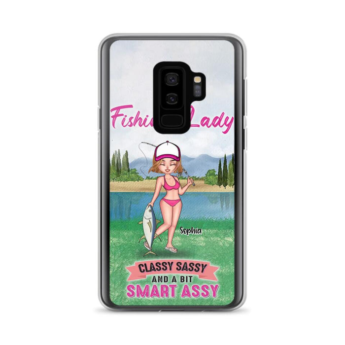 Custom Personalized Fishing Girl Phone Case - Gift Idea For Fishing Lovers - Fishing Lady, Classy Sassy And A Bit Smart Assy - Cases For iPhone & Samsung