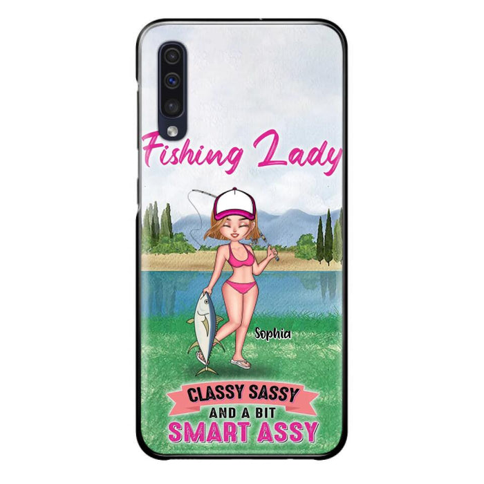 Custom Personalized Fishing Girl Phone Case - Gift Idea For Fishing Lovers - Fishing Lady, Classy Sassy And A Bit Smart Assy - Cases For iPhone & Samsung