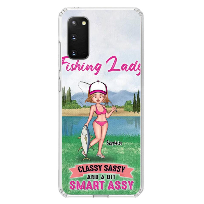 Custom Personalized Fishing Girl Phone Case - Gift Idea For Fishing Lovers - Fishing Lady, Classy Sassy And A Bit Smart Assy - Cases For iPhone & Samsung