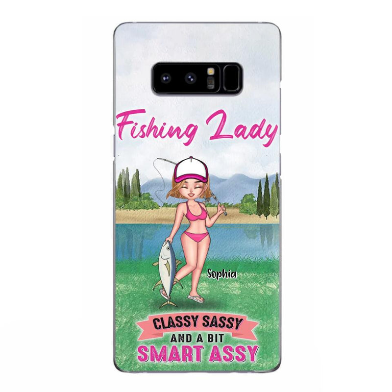 Custom Personalized Fishing Girl Phone Case - Gift Idea For Fishing Lovers - Fishing Lady, Classy Sassy And A Bit Smart Assy - Cases For iPhone & Samsung