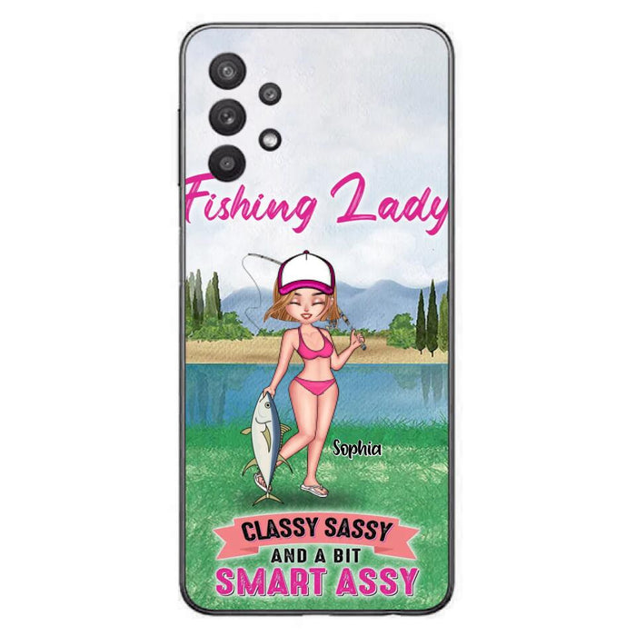 Custom Personalized Fishing Girl Phone Case - Gift Idea For Fishing Lovers - Fishing Lady, Classy Sassy And A Bit Smart Assy - Cases For iPhone & Samsung