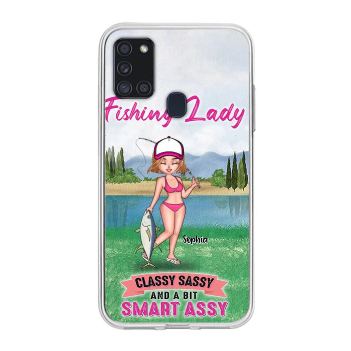 Custom Personalized Fishing Girl Phone Case - Gift Idea For Fishing Lovers - Fishing Lady, Classy Sassy And A Bit Smart Assy - Cases For iPhone & Samsung