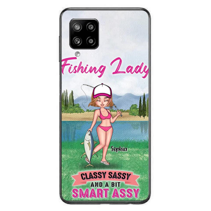 Custom Personalized Fishing Girl Phone Case - Gift Idea For Fishing Lovers - Fishing Lady, Classy Sassy And A Bit Smart Assy - Cases For iPhone & Samsung