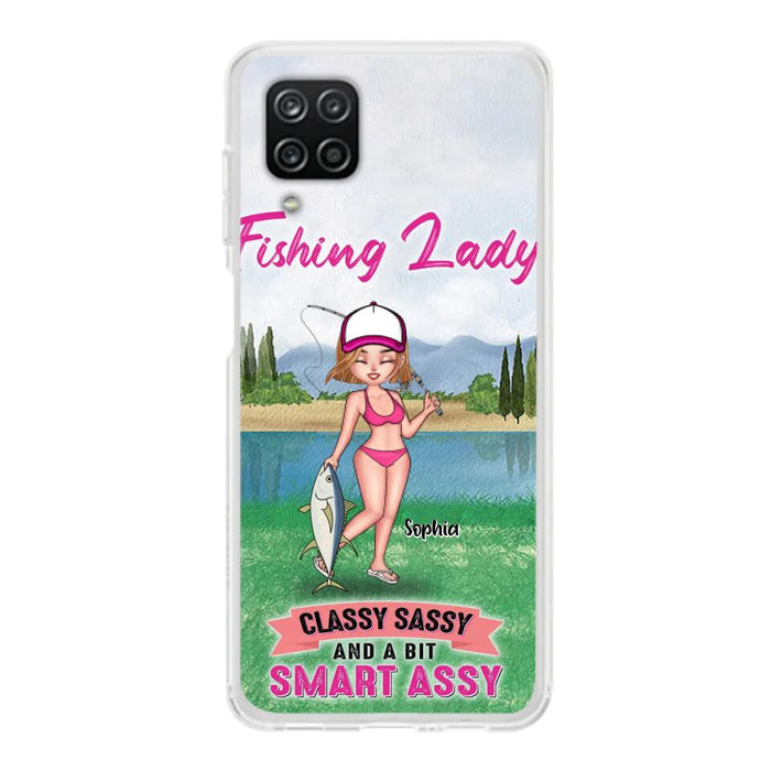 Custom Personalized Fishing Girl Phone Case - Gift Idea For Fishing Lovers - Fishing Lady, Classy Sassy And A Bit Smart Assy - Cases For iPhone & Samsung