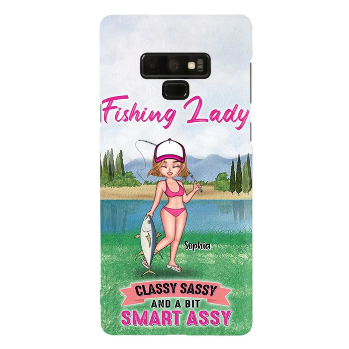 Custom Personalized Fishing Girl Phone Case - Gift Idea For Fishing Lovers - Fishing Lady, Classy Sassy And A Bit Smart Assy - Cases For iPhone & Samsung