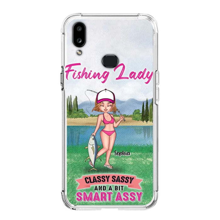 Custom Personalized Fishing Girl Phone Case - Gift Idea For Fishing Lovers - Fishing Lady, Classy Sassy And A Bit Smart Assy - Cases For iPhone & Samsung