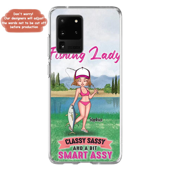 Custom Personalized Fishing Girl Phone Case - Gift Idea For Fishing Lovers - Fishing Lady, Classy Sassy And A Bit Smart Assy - Cases For iPhone & Samsung