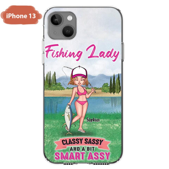 Custom Personalized Fishing Girl Phone Case - Gift Idea For Fishing Lovers - Fishing Lady, Classy Sassy And A Bit Smart Assy - Cases For iPhone & Samsung