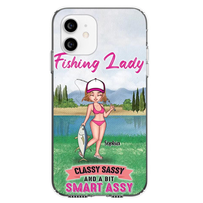 Custom Personalized Fishing Girl Phone Case - Gift Idea For Fishing Lovers - Fishing Lady, Classy Sassy And A Bit Smart Assy - Cases For iPhone & Samsung