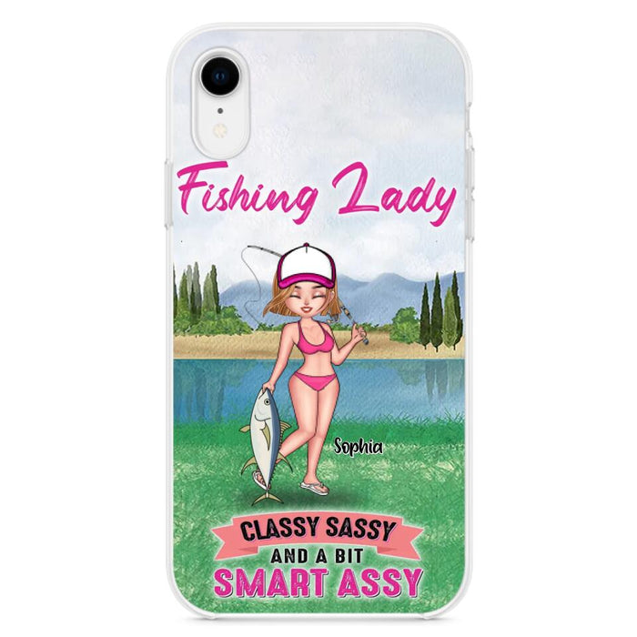 Custom Personalized Fishing Girl Phone Case - Gift Idea For Fishing Lovers - Fishing Lady, Classy Sassy And A Bit Smart Assy - Cases For iPhone & Samsung