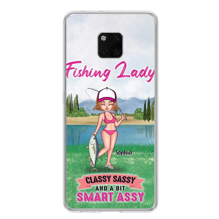 Custom Personalized Fishing Girl Phone Case - Gift Idea For Fishing Lovers - Fishing Lady, Classy Sassy And A Bit Smart Assy - Cases For Oppo, Xiaomi & Huawei