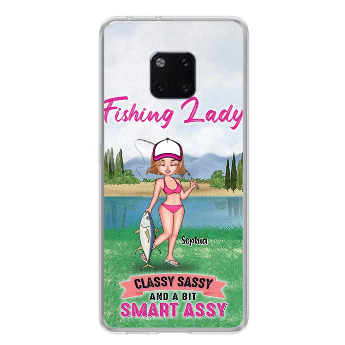 Custom Personalized Fishing Girl Phone Case - Gift Idea For Fishing Lovers - Fishing Lady, Classy Sassy And A Bit Smart Assy - Cases For Oppo, Xiaomi & Huawei