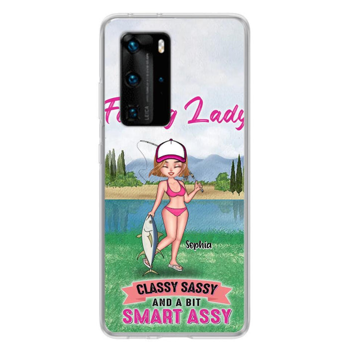 Custom Personalized Fishing Girl Phone Case - Gift Idea For Fishing Lovers - Fishing Lady, Classy Sassy And A Bit Smart Assy - Cases For Oppo, Xiaomi & Huawei