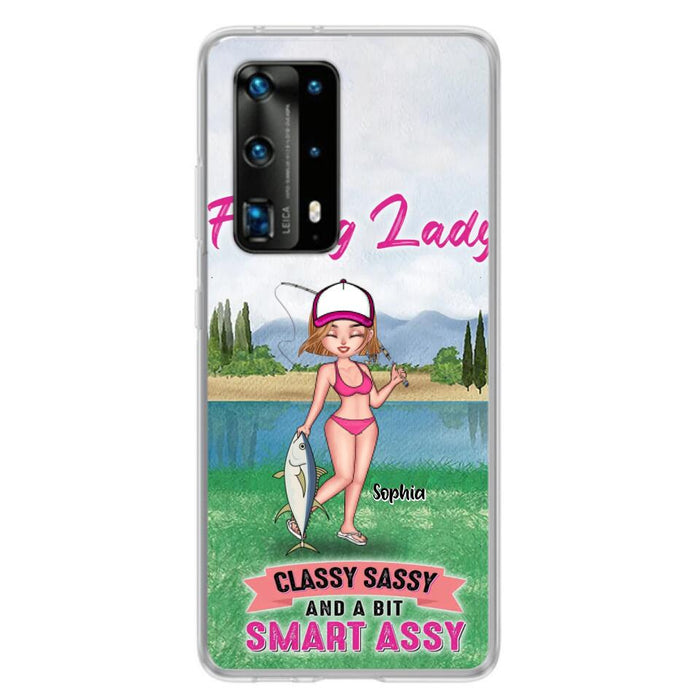 Custom Personalized Fishing Girl Phone Case - Gift Idea For Fishing Lovers - Fishing Lady, Classy Sassy And A Bit Smart Assy - Cases For Oppo, Xiaomi & Huawei