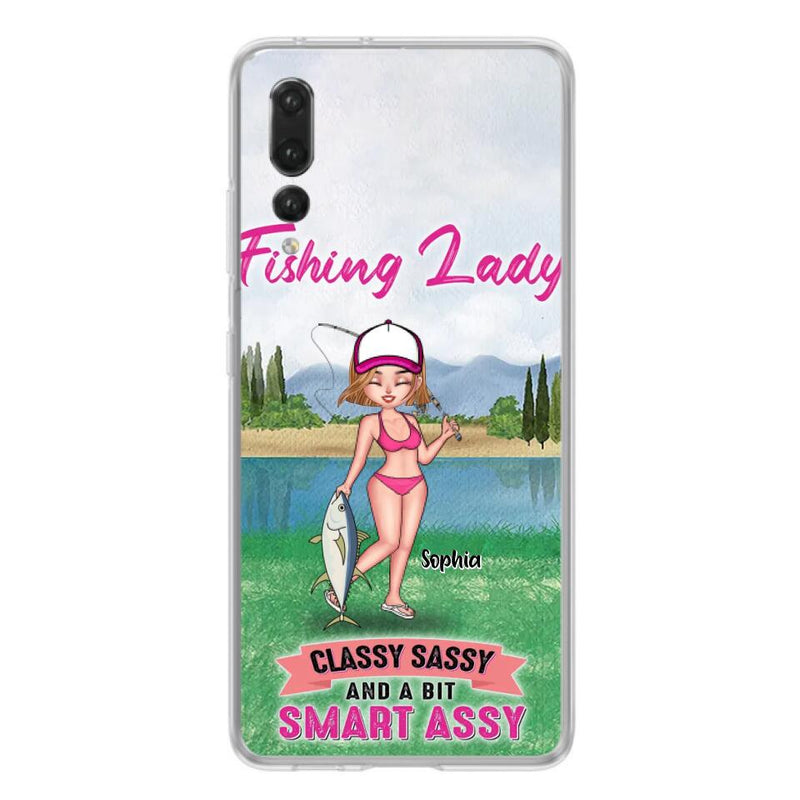 Custom Personalized Fishing Girl Phone Case - Gift Idea For Fishing Lovers - Fishing Lady, Classy Sassy And A Bit Smart Assy - Cases For Oppo, Xiaomi & Huawei