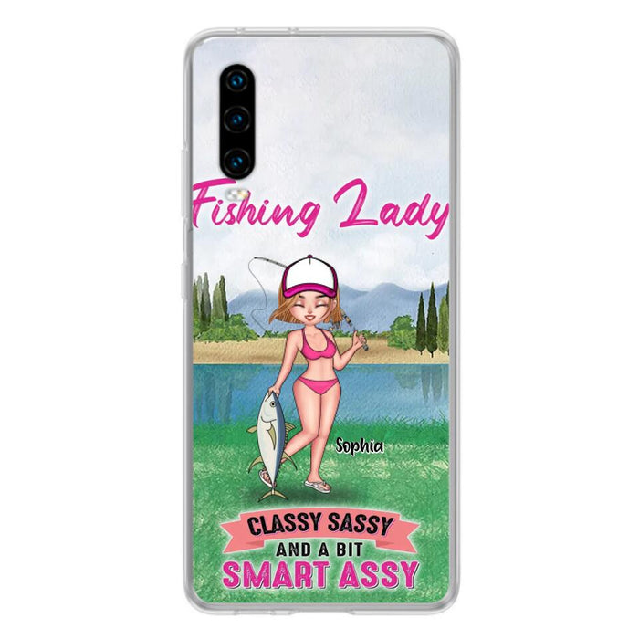 Custom Personalized Fishing Girl Phone Case - Gift Idea For Fishing Lovers - Fishing Lady, Classy Sassy And A Bit Smart Assy - Cases For Oppo, Xiaomi & Huawei