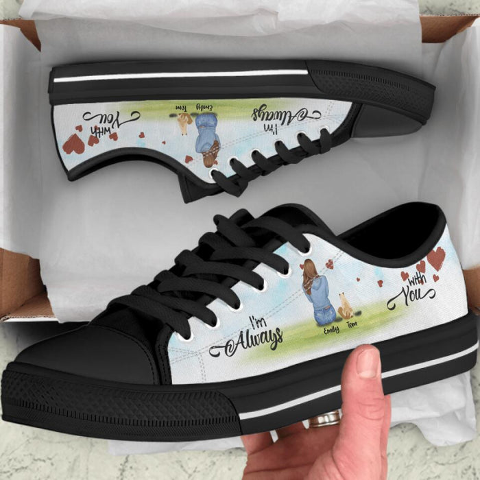 Custom Personalized Couple And Pets Sneakers - Upto 3 Pets - Best Christmas Gift For Dog/Cat Lovers - Life Is Better With Cats - NLWVKS