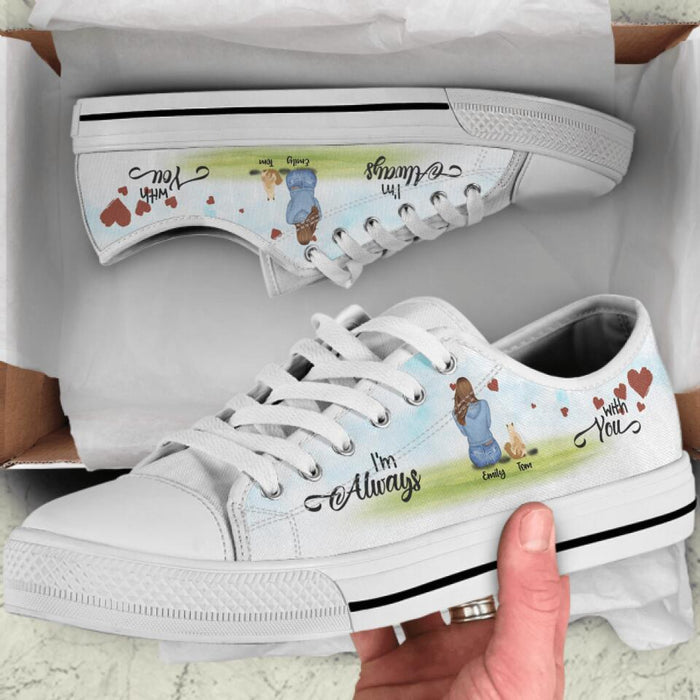 Custom Personalized Couple And Pets Sneakers - Upto 3 Pets - Best Christmas Gift For Dog/Cat Lovers - Life Is Better With Cats - NLWVKS