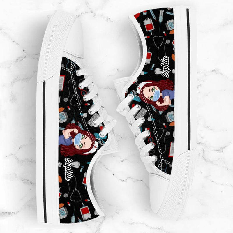 Custom Personalized Nurse Low Top Sneakers - Gift Idea For Nurse