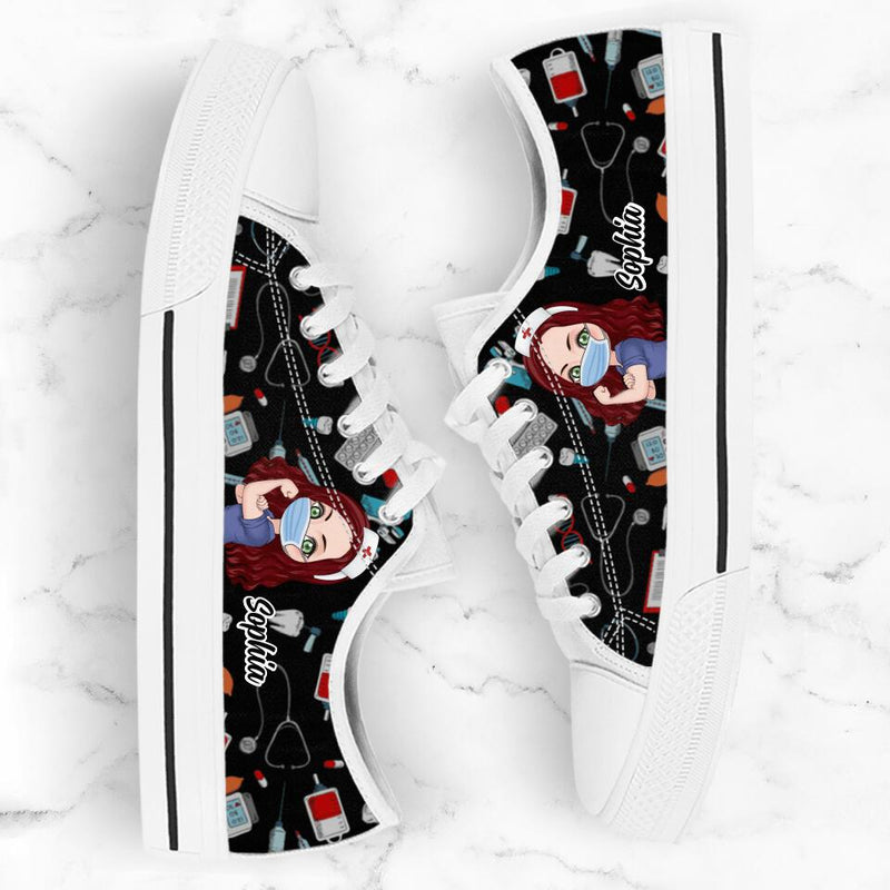 Custom Personalized Nurse Low Top Sneakers - Gift Idea For Nurse