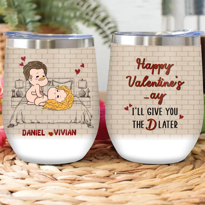 Custom Personalized Valentine's Day  Wine Tumbler - Valentine's Day Gift - Stuck In Yours - Happy Valentine's Day