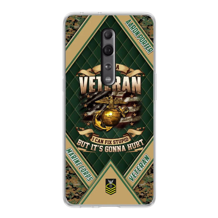 Custom Personalized Veteran Phone Case - Gift Idea For Veteran - I Am A veteran I Can Fix Stupid But It's Gonna Hurt - Case For Xiaomi, Oppo And Huawei