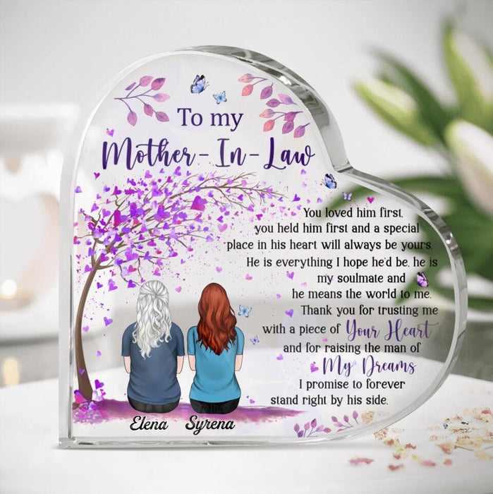 Custom Personalized To Mother-In-Law Crystal Heart - Gift Idea For Mother-In-Law - Thank You For Trusting Me With A Piece Of Your Heart