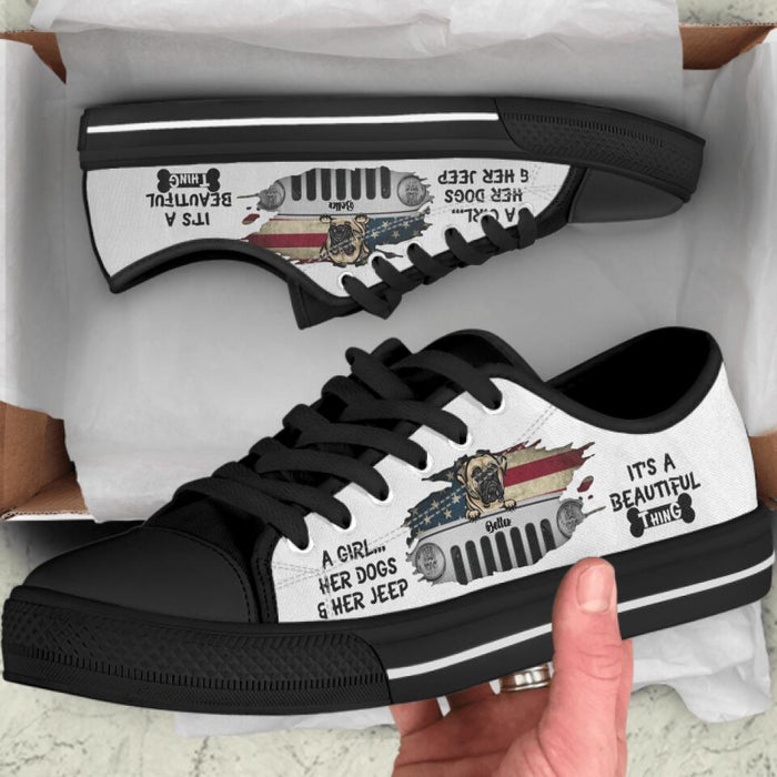 Custom Personalized Dog & Off-road Sneakers - Up to 4 Dogs - Best Gift For Dog Lovers - TV290I