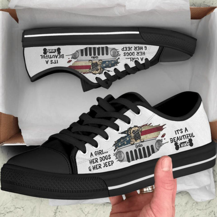 Custom Personalized Dog & Off-road Sneakers - Up to 4 Dogs - Best Gift For Dog Lovers - TV290I
