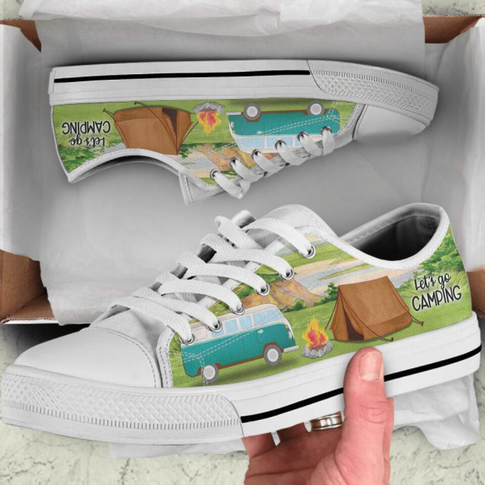 Custom Personalized Camping Sneakers - Best Gift For Camping Lovers - Let's Go Camping - J0HKN6