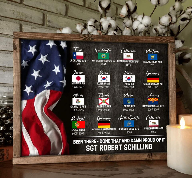 Custom Personalized Veteran Poster - Gift Idea For Veteran - Upto 16 Bases - Been There Done That And Damn Proud Of It