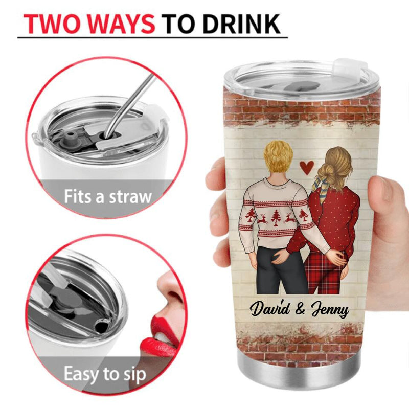 Personalized Couple Tumbler - Gift For Her/Him - Mother's Day Gift For Wife From Husband - You Have My Heart And My Ass