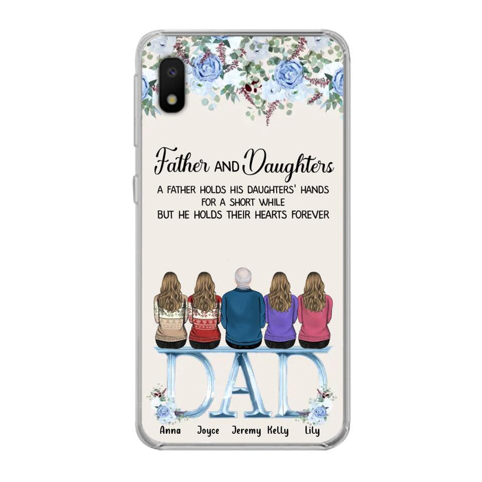 Custom Personalized Father Phone Case - Upto 5 People - Father's Day Gift Idea For Father - Father & Daughters A Father Holds His Daughters Hands For A Short While - Case for iPhone/Samsung