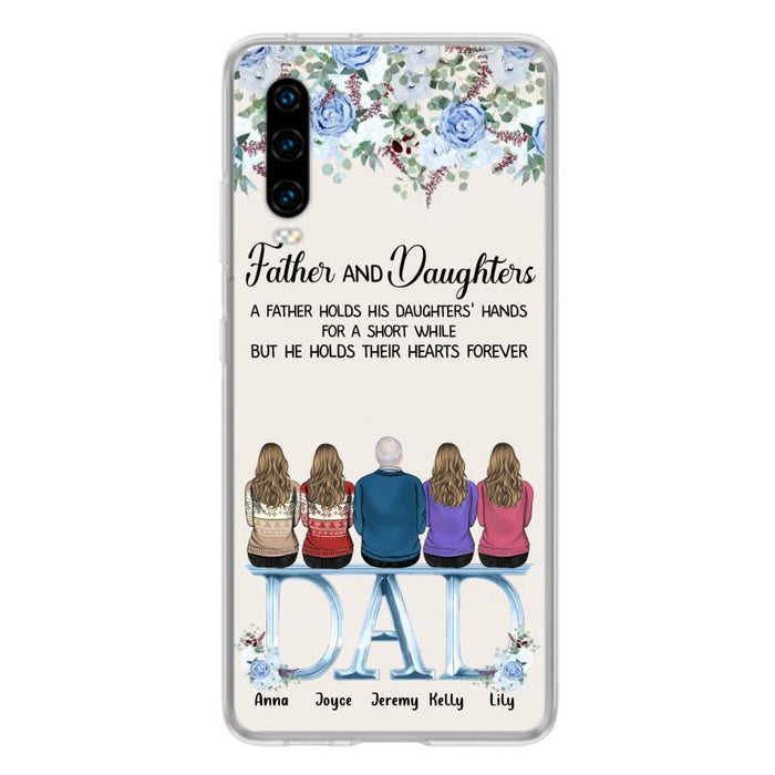 Custom Personalized Father Phone Case - Upto 5 People - Father's Day Gift Idea For Father - Father & Daughters A Father Holds His Daughters Hands For A Short While - Case for Xiaomi/Huawei/Oppo