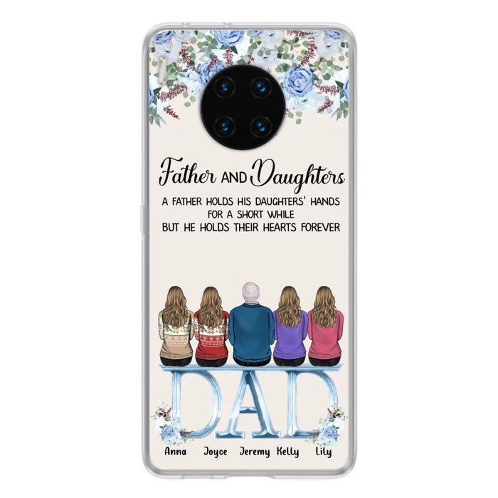 Custom Personalized Father Phone Case - Upto 5 People - Father's Day Gift Idea For Father - Father & Daughters A Father Holds His Daughters Hands For A Short While - Case for Xiaomi/Huawei/Oppo