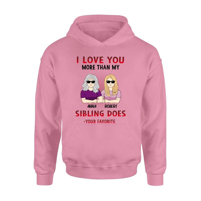 Custom Personalized Mother & Daughter T-shirt/Hoodie/Long Sleeve/Sweatshirt - Gift Idea For Mother's Day From Daughter - I Love You More Than My Sibling Does, Your Favorite