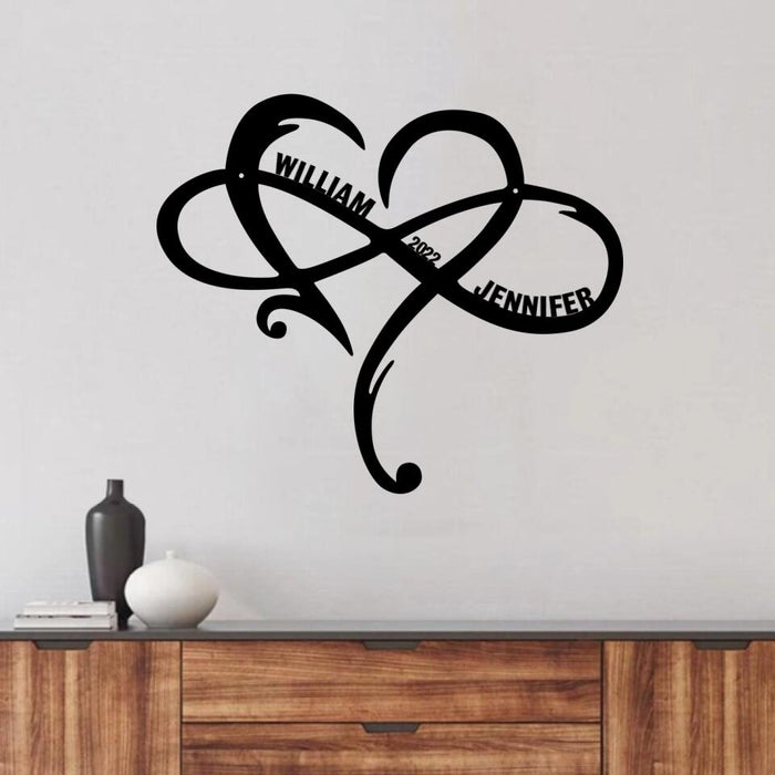 Custom Personalized Couple Metal Monogram Sign - Valentine's Day Gift Idea For Couple